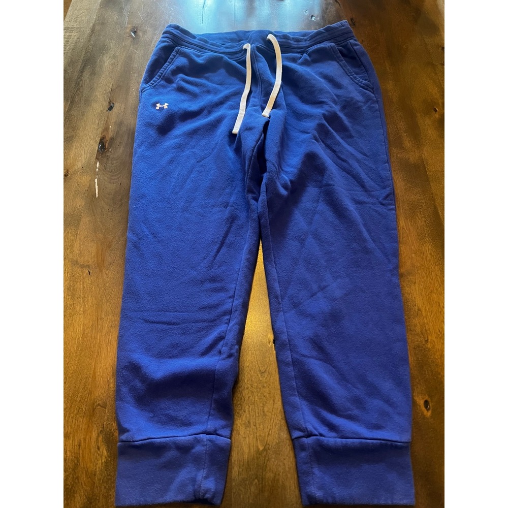 Under Armour Mens XL Blue Rival Fleece Joggers Loose Fit Sweatpants Pockets